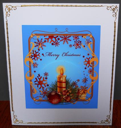 Christmas Candle and Baubles - Decoupage by Yvonne Middleton