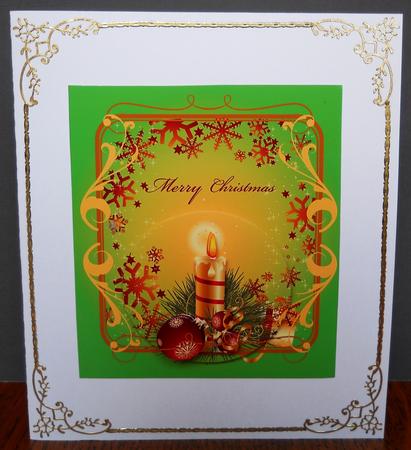 Christmas Candle and Baubles - Decoupage by Yvonne Middleton