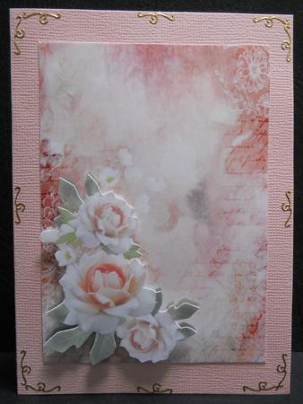 Peachy Roses Backing Paper by Yvonne Middleton