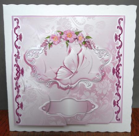 Birthday Butterfly Shell Edged Corner Stacker by Yvonne Middleton