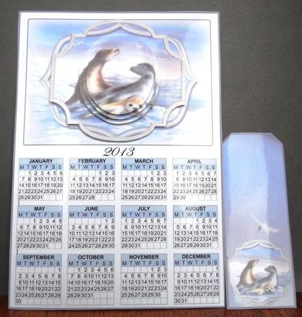 Seals Calendar, Topper , Bookmark by Yvonne Middleton