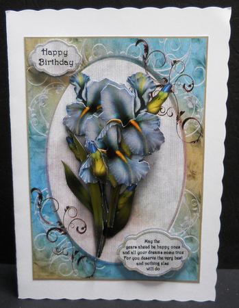 Blue Iris Birthday/belated by Yvonne Middleton