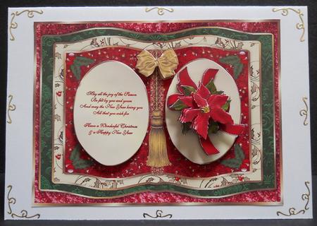 Christmas Poinsettia Book Card and Step by Step by Yvonne Middleton