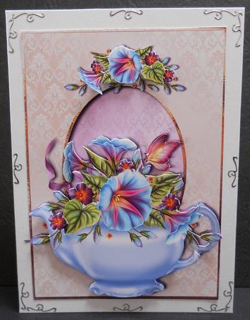 Morning Glory Filled Teapot Topper by Yvonne Middleton
