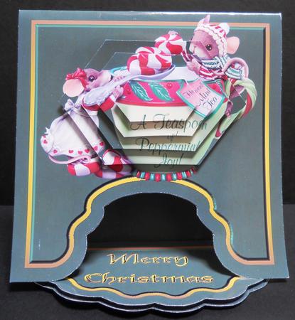 Peppermint Joy Drop Flap Card by Yvonne Middleton