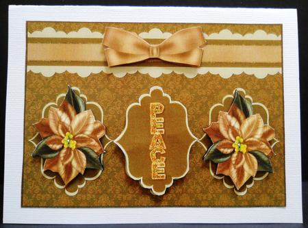 Peace Poinsettia Card Front by Yvonne Middleton