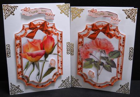 Peach Rose Toppers with Butterflies and Bows by Yvonne Middleton