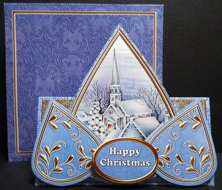 Blue Village Church Happy Christmas Teardrop Trio Kit by Yvonne Middleton