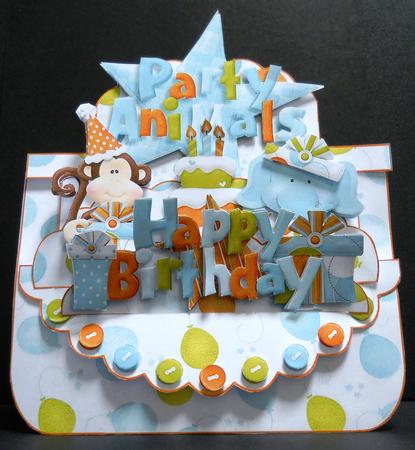 Party Animals 3D Shelf Card by Yvonne Middleton