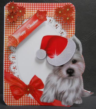 Shaped West Highland Terrier Christmas Card by Yvonne Middleton
