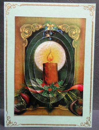 Christmas Candle Oval Pyramid Topper by Yvonne Middleton