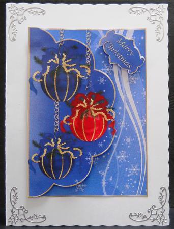 Christmas Baubles Envelope Card by Yvonne Middleton