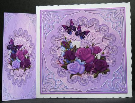 Purple Floral & Bookmark by Yvonne Middleton
