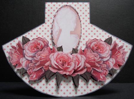 Vintage Roses and Cameo Rockercard by Yvonne Middleton