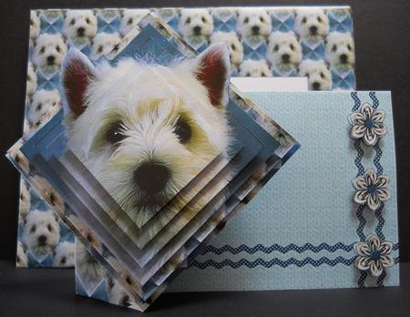 Large Twist Turn Card - White Terrier by Yvonne Middleton