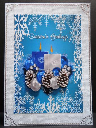 A4 Blue and Silver Candle Arrangement by Yvonne Middleton
