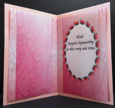 Pink Rose Sympathy Insert by Yvonne Middleton
