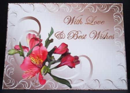 Best Wishes Floral Cut & Fold Card by Yvonne Middleton