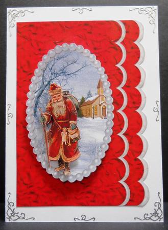 Old Santa in Pearl Frame by Yvonne Middleton