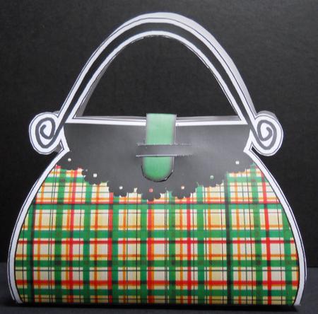 Tartan Handbag Shaped Treat or Favour Box Mini Kit by Yvonne Middleton