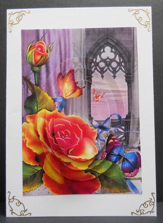 Rose and Butterfly Archway Oval Pyramid by Yvonne Middleton