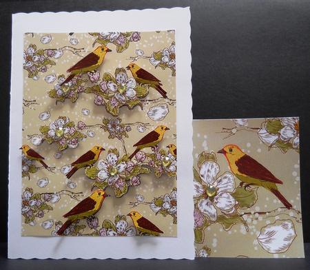 Floral and Bird Backing Sheet by Yvonne Middleton