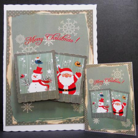 Merry Christmas Santa and Snowman by Yvonne Middleton