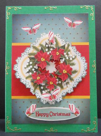 Retro Stylish Quick Christmas Card with Poinsettia by Yvonne Middleton