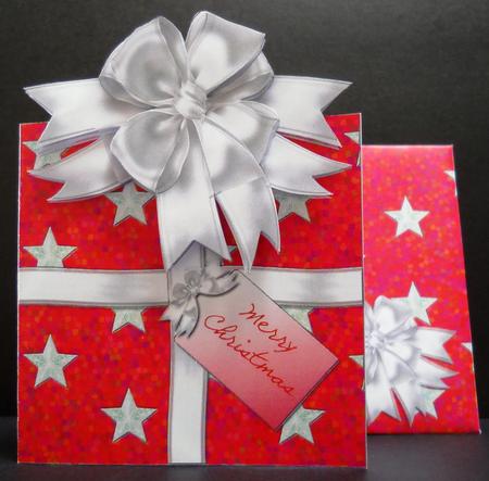 Christmas Parcel - Red & White with Stars by Yvonne Middleton