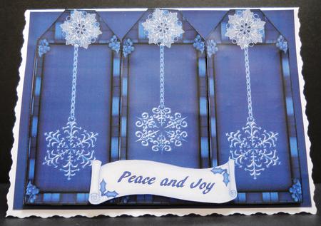 Rich Blue Snowflake Panels by Yvonne Middleton
