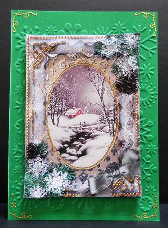 Winter Walk Snow 7x5in Spiral Wavy Edge Stacker by Yvonne Middleton