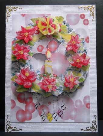 Poinsettias Wreath Backing Paper by Yvonne Middleton