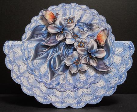 Wobblecard Bleu Floral by Yvonne Middleton