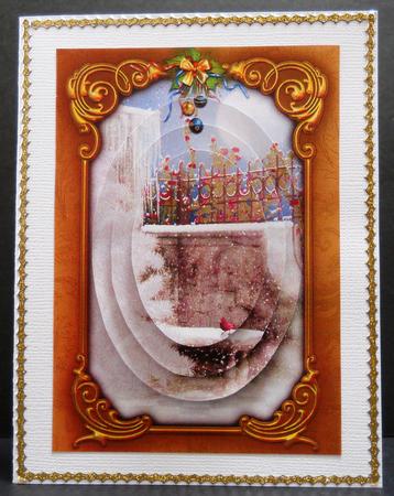 White Christmas Tree Snowy Scene Pyramid by Yvonne Middleton