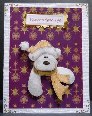 Gold on Purple Christmas Backgound by Yvonne Middleton