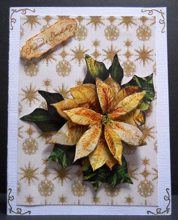 Gold on Cream Christmas Backgound by Yvonne Middleton