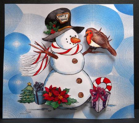 Snowman and Robin-money & Gift Voucher Wallet by Yvonne Middleton