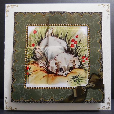 Cute Puppy 5inch Square Bottom Castle Stacker by Yvonne Middleton