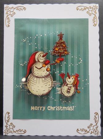 Vintage Snowmen and Christmas Tree by Yvonne Middleton