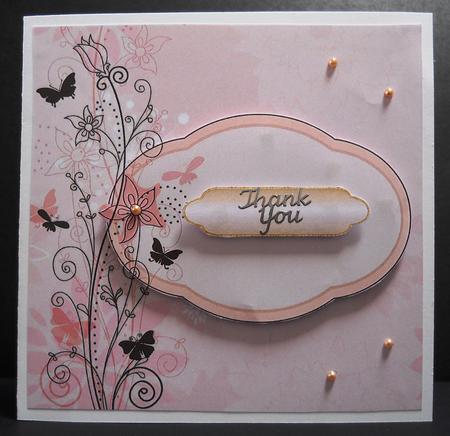 Pink Floral and Butterfly Backing Sheet by Yvonne Middleton