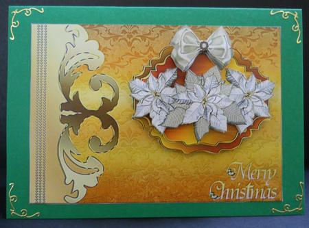 Sophisticated White Poinsettias on Gold by Yvonne Middleton