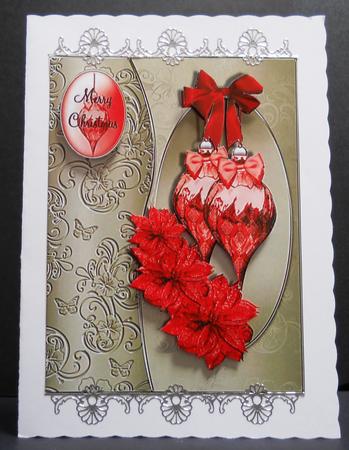 The Red Poinsettia and Baubles by Yvonne Middleton