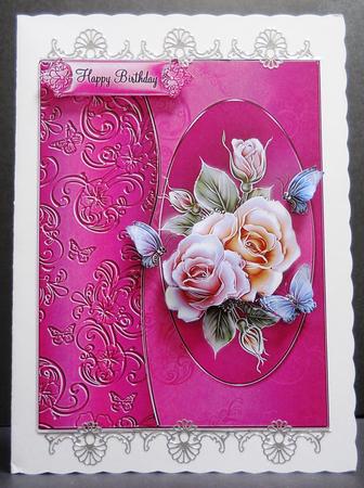 Roses with Flutter Border Card Topper by Yvonne Middleton
