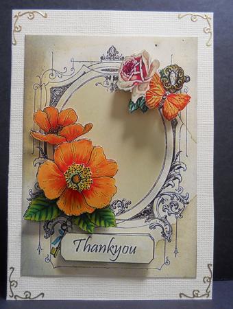 Old Orange Rose Quick Card by Yvonne Middleton