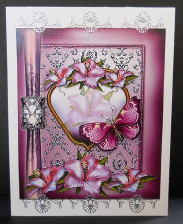 Beautiful Butterfly and Hibiscus and Decoupage by Yvonne Middleton