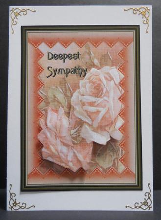 Deepest Sympathy Roses with Diamond Edge and Insert Panel by Yvonne Middleton