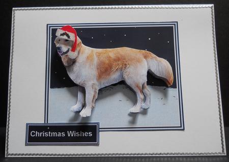 Golden Retriever Snow Scene 3D Decoupage by Yvonne Middleton