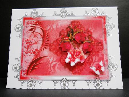 Floral Flutters on Shimmer Red Tones by Yvonne Middleton