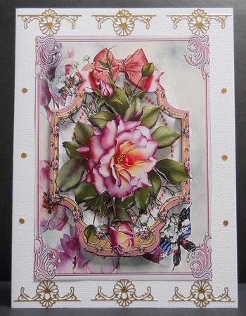 Roses in a Pink Frame by Yvonne Middleton