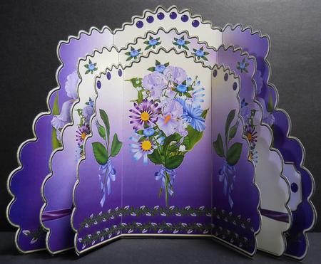 Triple Layer Gatefold - Purple Bouquet by Yvonne Middleton